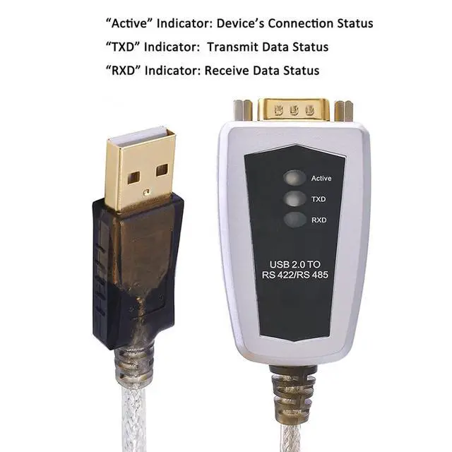 Alt view image 4 of 7 - USB to RS422 RS485 Adapter Board LED Indicators RS-485 RS-422 Cable Converter for 10 8 7 XP Port Adapter