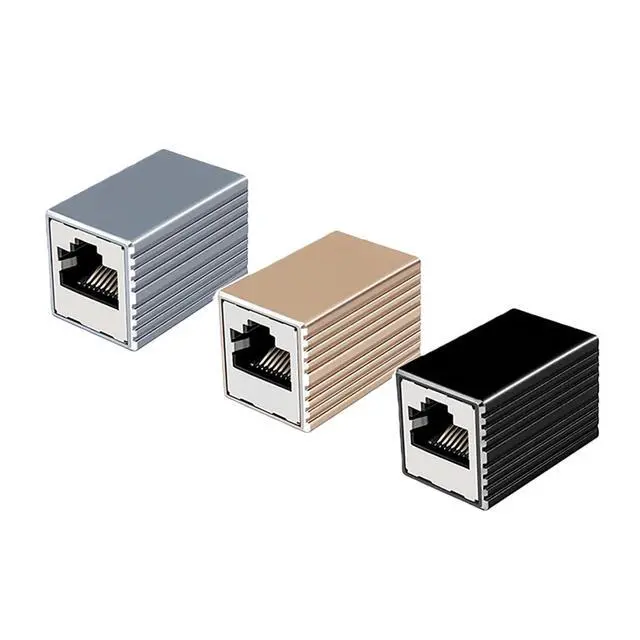 Alt view image 2 of 7 - RJ45 10Gbps Ethernet Coupler Adapter Aluminum Alloy Female to Female Compatible with Cat5E Cat6 Cat7 Network Extender(10PCS,H)