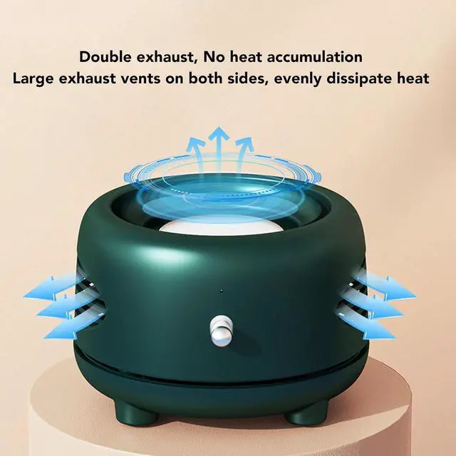 Alt view image 4 of 7 - Smart Fast Cooling Heated Cup Warmer Portable Electric USB Powered Cooler for Coffee, Milk, Tea, Stainless Steel Lightweight Green