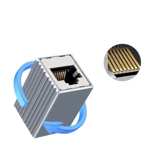 Alt view image 5 of 7 - RJ45 10Gbps Ethernet Coupler Adapter Aluminum Alloy Female to Female Compatible with Cat5E Cat6 Cat7 Network Extender(10PCS,H)