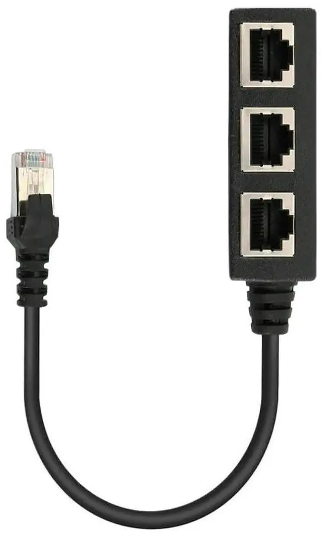 Main image of 3 in 1 RJ45 Splitter LAN Ethernet Network RJ45 Connector Extender Adapter Cable for Networking Extension 1 Male to 2/3 Female(1 to 3)