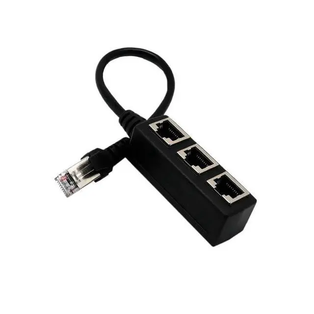 Alt view image 5 of 7 - 3 in 1 RJ45 Splitter LAN Ethernet Network RJ45 Connector Extender Adapter Cable for Networking Extension 1 Male to 2/3 Female(1 to 3)