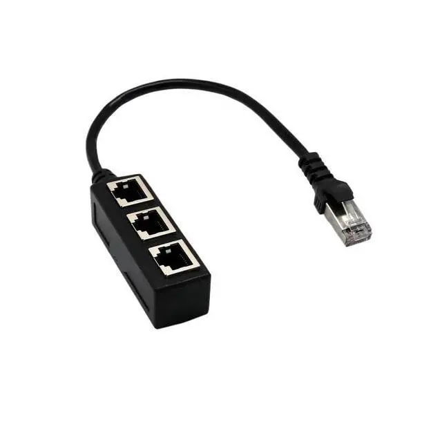 Alt view image 7 of 7 - 3 in 1 RJ45 Splitter LAN Ethernet Network RJ45 Connector Extender Adapter Cable for Networking Extension 1 Male to 2/3 Female(1 to 3)