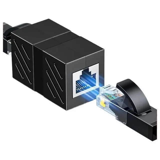 Alt view image 2 of 6 - RJ45 Connector Cat7/6/5e Ethernet Adapter 8P8C Network Extender Extension Cable for Ethernet Cable Female to Female(Black 10pcs)