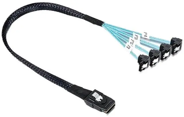 Main image of MI NI S*A*S to Adapter Converter,MI NI S*A*S SFF 8087 Controller 6gb to 4SATA Forward Breakout Cable,SFF-8087 Connector to 4(1m,SF-009)