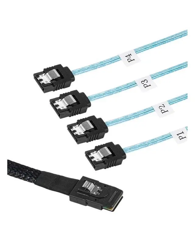 Alt view image 5 of 6 - MI NI S*A*S to Adapter Converter,MI NI S*A*S SFF 8087 Controller 6gb to 4SATA Forward Breakout Cable,SFF-8087 Connector to 4(1m,SF-009)
