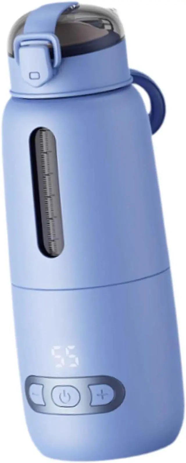 Main image of Thermostatic Mug Portable Warmer Glass Water Bottle Electric Bottle Warmer Fast Heating USB Rechargeable Milk Warmer Suitable for Travel Home, Blue 300ml