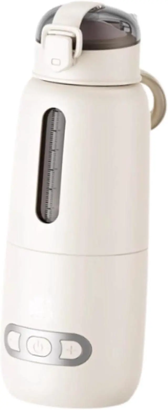 Alt view image 7 of 7 - Portable Milk Warmer,USB Rechargeable Accurate Temperature Control,Fast Heating Water Bottle,Milk Warmer Airplane Travel, Beige 300ml