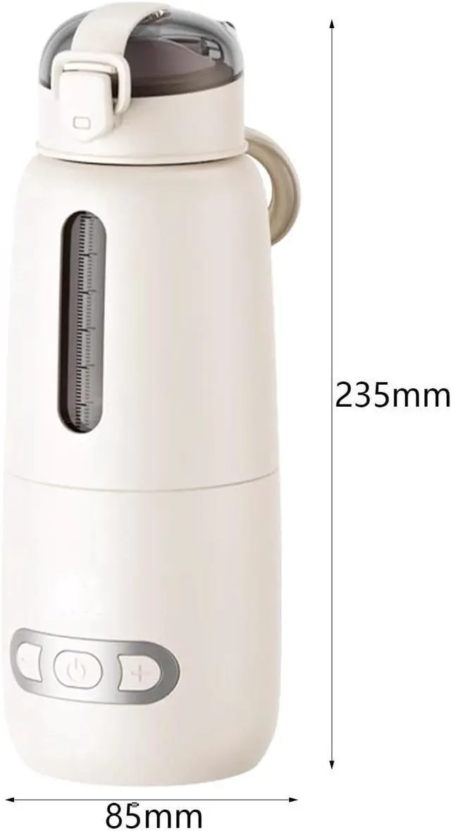 Alt view image 5 of 7 - Portable Milk Warmer,USB Rechargeable Accurate Temperature Control,Fast Heating Water Bottle,Milk Warmer Airplane Travel, Beige 300ml