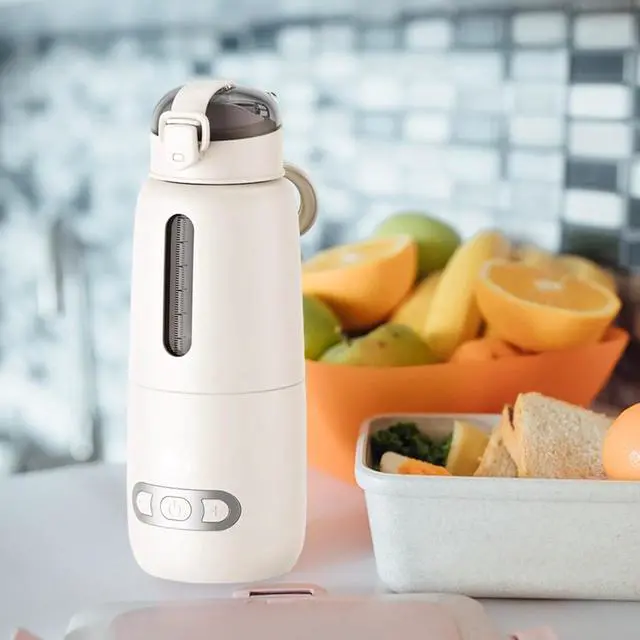 Alt view image 4 of 7 - Portable Milk Warmer,USB Rechargeable Accurate Temperature Control,Fast Heating Water Bottle,Milk Warmer Airplane Travel, Beige 300ml