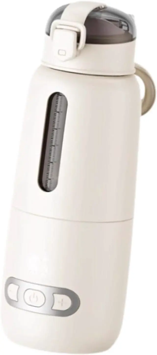 Alt view image 6 of 7 - Portable Milk Warmer,USB Rechargeable Accurate Temperature Control,Fast Heating Water Bottle,Milk Warmer Airplane Travel, Beige 300ml