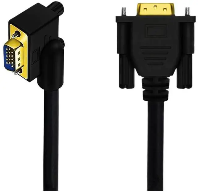 Main image of HD V/GA Cord 90 ° Elbow 15Pin Male to Computer to TV Connection 0.5m/1m/1.5m(0.5m,Right)