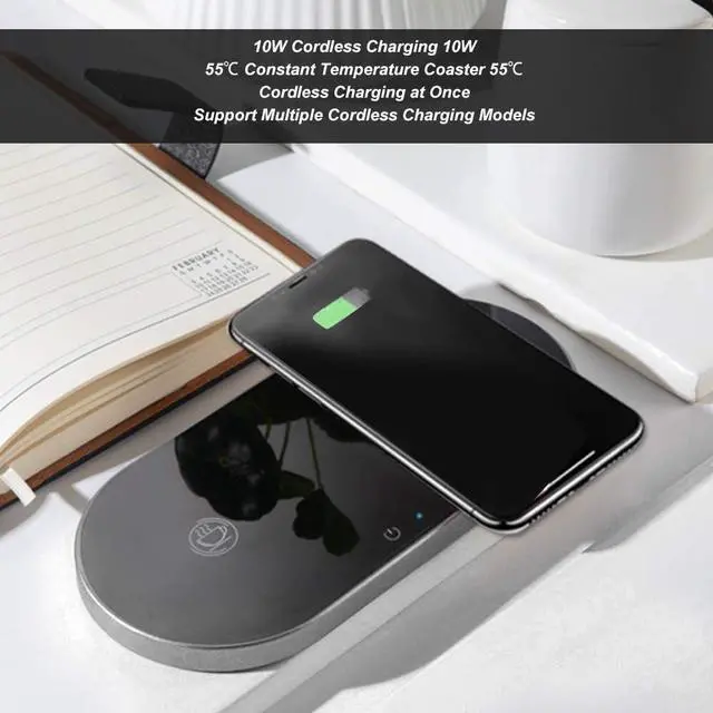 Alt view image 5 of 7 - 18W Coffee Mug Warmer & 10W Wireless Charging Receiver Module,Electric Cup Warmer for Desk, Beverage Warmer for Tea, Milk, Hot Drinks