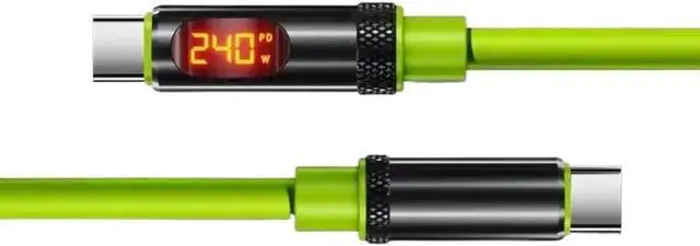 Alt view image 4 of 7 - 240W USB C to Type C Cable L1/ED Display Fast Cables t2y>pe-c PD 27W Data Cords(1.2M,Black-C to C)
