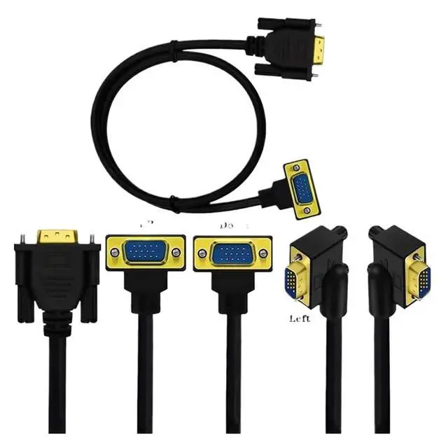 Alt view image 2 of 7 - HD V/GA Cord 90 ° Elbow 15Pin Male to Computer to TV Connection 0.5m/1m/1.5m(0.5m,Down)