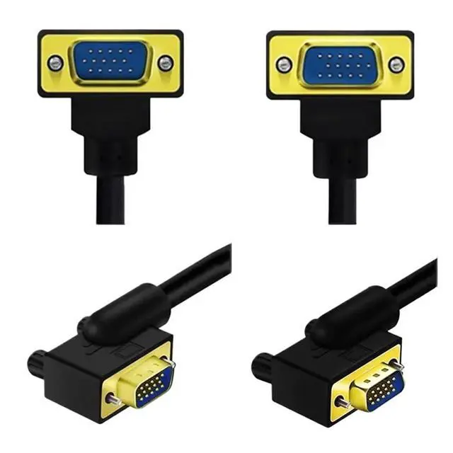 Alt view image 3 of 7 - HD V/GA Cord 90 ° Elbow 15Pin Male to Computer to TV Connection 0.5m/1m/1.5m(0.5m,Down)