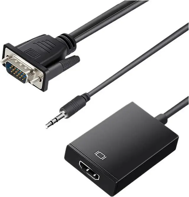 Alt view image 2 of 3 - V/GA to HD Converter for Computer TV Projector Input HDMI-Compatible Output High-Definition Video Cord Adapter