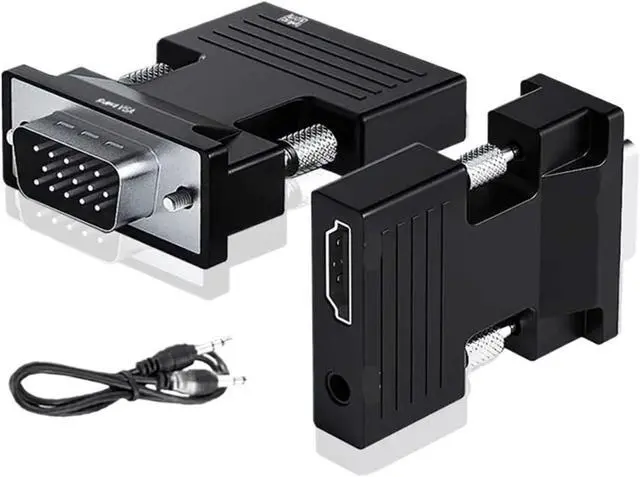 Alt view image 2 of 4 - to HDMI-Compatible Video Converter 1080P to V/GA Adapter Cord for PC to HDTV Projector(VGA to HDMI Black)