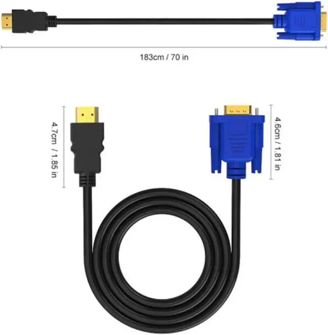 Alt view image 2 of 5 - High Definition HDMI to V/GA Conversion Cord for DVD Player TV Connection No Network Required Video Line Consumer Electron(1m)