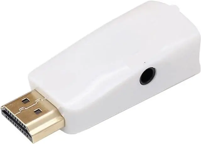 Main image of HDMI-Compatible to V/GA Converter with 3.5mm Ja-ck Cord Male to Famale HD 1080P Adapter for TV PC Laptops Display Projector(White no Cable)