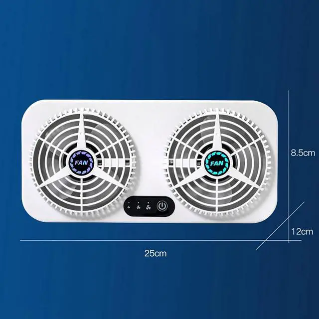 Alt view image 3 of 7 - 2X USB Car Cooling Tool Car Exhaust Fan Vehicle Air Circulation Smoke Exhaust Fan Car Ventilation Fan for Car Home