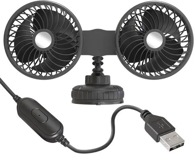 Main image of Vehicle Mounted USB Fan Car Head Adjustable Cooler Fan Auto Suction Cup Cooling Fan For Dashboard Home Office
