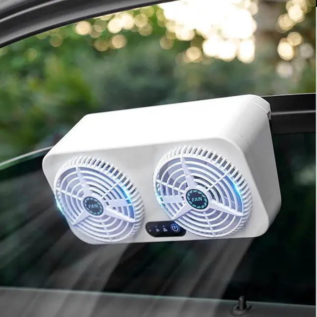 Alt view image 5 of 7 - 2X USB Car Cooling Tool Car Exhaust Fan Vehicle Air Circulation Smoke Exhaust Fan Car Ventilation Fan for Car Home