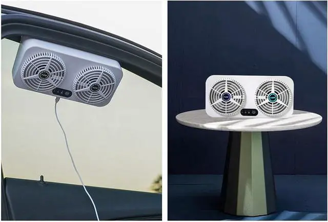 Alt view image 7 of 7 - 2X USB Car Cooling Tool Car Exhaust Fan Vehicle Air Circulation Smoke Exhaust Fan Car Ventilation Fan for Car Home
