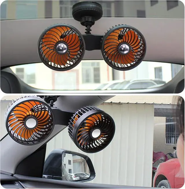 Alt view image 2 of 7 - Vehicle Mounted USB Fan Car Head Adjustable Cooler Fan Auto Suction Cup Cooling Fan For Dashboard Home Office