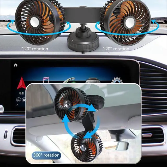 Alt view image 7 of 7 - Vehicle Mounted USB Fan Car Head Adjustable Cooler Fan Auto Suction Cup Cooling Fan For Dashboard Home Office