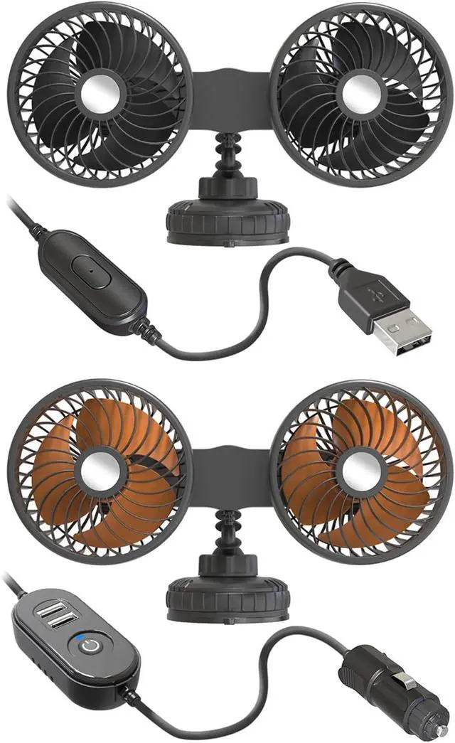 Alt view image 6 of 7 - Vehicle Mounted USB Fan Car Head Adjustable Cooler Fan Auto Suction Cup Cooling Fan For Dashboard Home Office