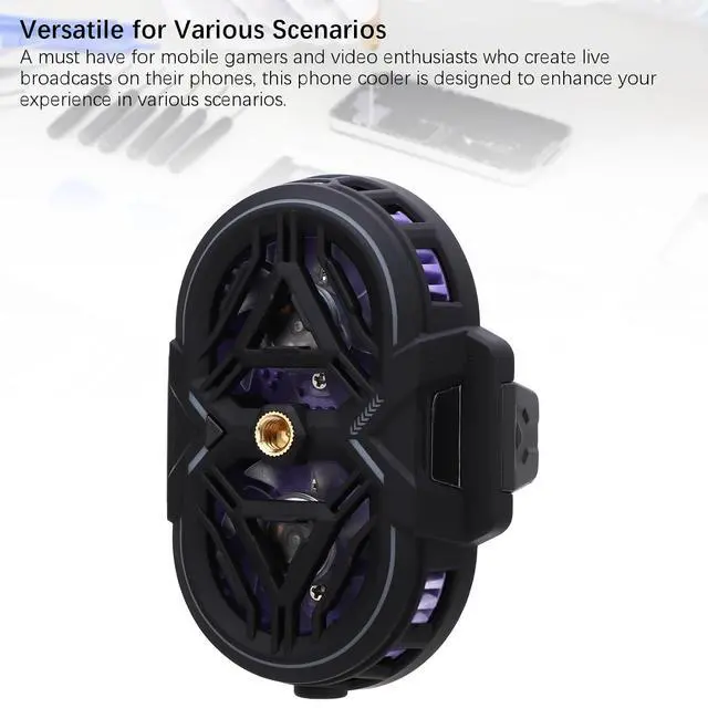 Alt view image 3 of 7 - Phone Cooler Dual Core 3 - Level Cooling with Temperature Display, RGB Lighting Cellphone Radiator for Gaming Live Streaming, Adjustable Clamp for 6-8cm Phones