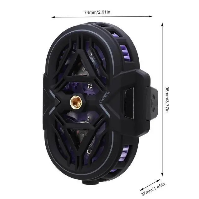 Alt view image 6 of 7 - Phone Cooler Dual Core 3 - Level Cooling with Temperature Display, RGB Lighting Cellphone Radiator for Gaming Live Streaming, Adjustable Clamp for 6-8cm Phones