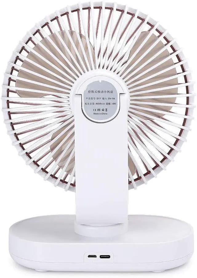 Alt view image 5 of 7 - USB Desktop Fan Mini 4 Speed Small Rechargeable Home Office Desk Mute Table Shaking FansRose Gold Strong Circulation Optimize Airflow House to Has This Fan From Settings Help USB (Rose Gold)