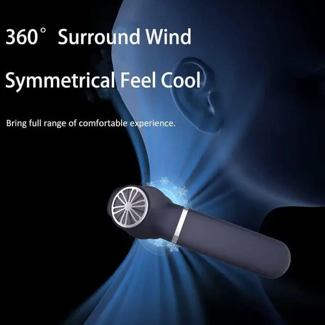 Alt view image 4 of 5 - Portable ultimate bladeless neck fan, rechargeable personal fan suitable for neck, wearable fan suitable for outdoor, home, office, with metal neck support