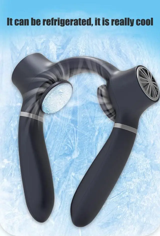Alt view image 5 of 5 - Portable ultimate bladeless neck fan, rechargeable personal fan suitable for neck, wearable fan suitable for outdoor, home, office, with metal neck support