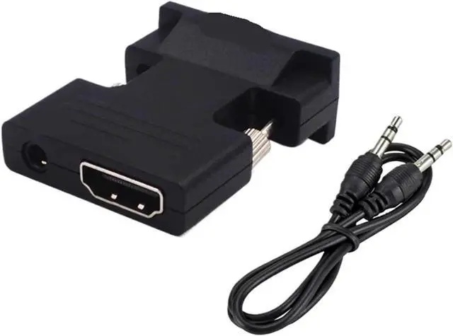 Alt view image 3 of 3 - HDMI-Compatible Female to V/GA Male Converter Adapter with 3.5mm Cord for P;S/4 M>oni>tor Projector PC Laptops 1080P HD to