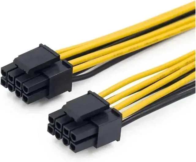 Alt view image 3 of 6 - EPS CPU 12V 8Pin Female to Dual 8Pin (4+4) Pin EPS 12V Male Motherboard Power Supply Cable Y Splitter Adapter Sleeve
