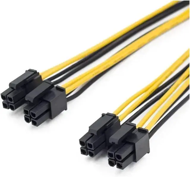 Alt view image 4 of 6 - EPS CPU 12V 8Pin Female to Dual 8Pin (4+4) Pin EPS 12V Male Motherboard Power Supply Cable Y Splitter Adapter Sleeve
