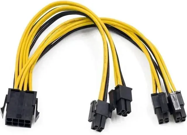 Alt view image 5 of 6 - EPS CPU 12V 8Pin Female to Dual 8Pin (4+4) Pin EPS 12V Male Motherboard Power Supply Cable Y Splitter Adapter Sleeve