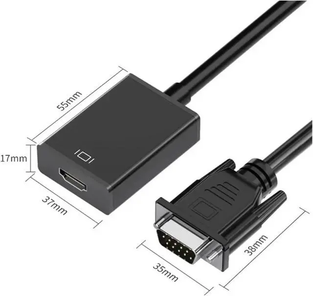 Alt view image 2 of 3 - 1080P to HDMI-Compatible Full Converter Adapter Cord with Output V/GA HD for PC to HDTV Projector