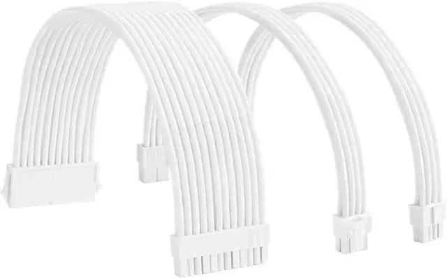 Alt view image 2 of 6 - All PSU Extension Cable Kit, Sol*/id Color Cable Sol*/id 300mm ATX24Pin PCI-E8Pin CPU8Pin with Combs(Kit I)