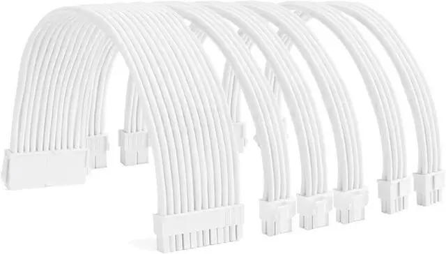 Alt view image 3 of 6 - All PSU Extension Cable Kit, Sol*/id Color Cable Sol*/id 300mm ATX24Pin PCI-E8Pin CPU8Pin with Combs(Kit I)