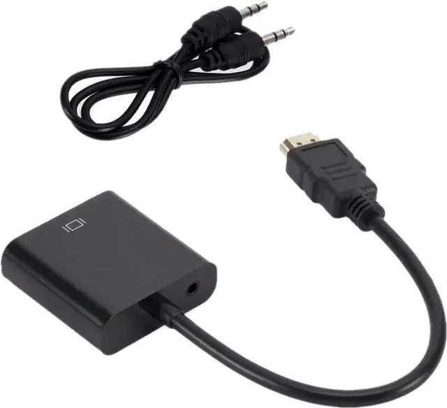Main image of HDMI-Compatible to V/GA Cord Converter with 3.5 Power Supply Adapter FHD 1080P for Tablet Desktop PC Projector TV(Black with Audio)