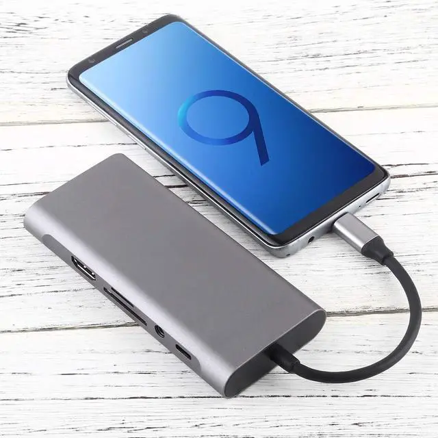 Alt view image 6 of 7 - Daguys 11 in 1 VGA + LAN Port + 4 x USB 3.0 + SD/TF Card + HDMI + Audio Port + USB-C/Type-C Female to USB-C/Type-C HUB Adapter