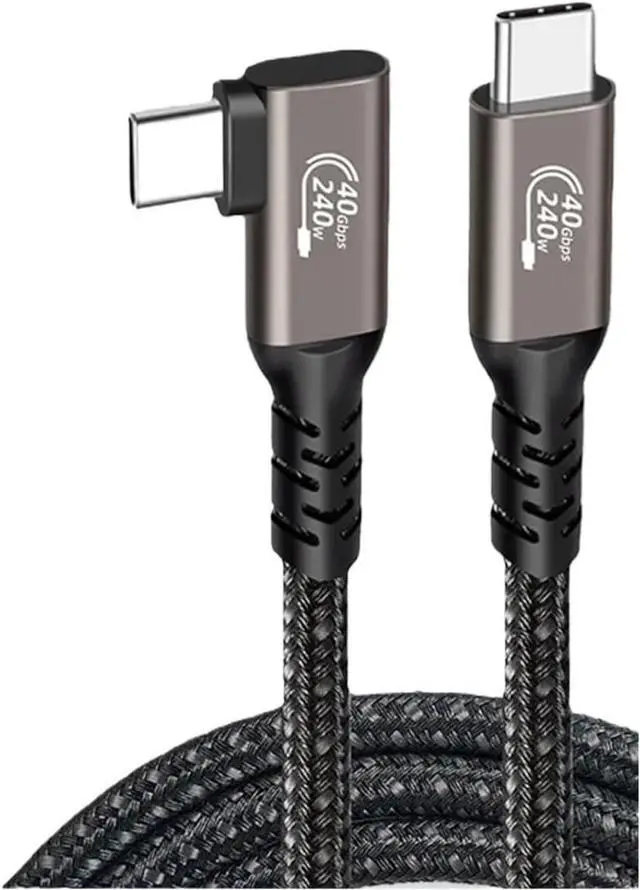 Main image of Hannord USB4.0 3/4 Elbow 8K 60HZ USB C to TY>pe C Cable Bend 40Gbp PD 240W Fast for Pro(Grey Elbow,2M)