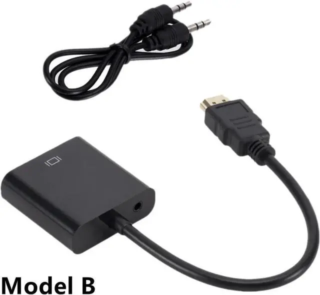 Alt view image 4 of 5 - HDMI-Compatible to V/GA Cord Converter with 3.5 Power Supply Adapter FHD 1080P for Tablet Desktop PC Projector TV(Black with Audio)