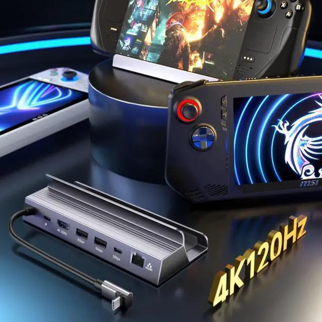 Alt view image 3 of 7 - Daguys 6 in 1 HDMI 4K 120Hz Type-C Handheld Expansion Dock