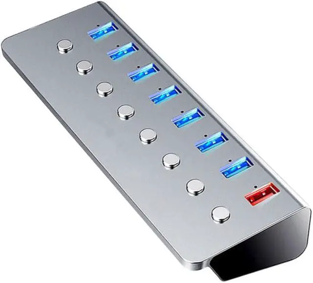 Main image of Port USB Hub Splitter with Charging Port USB Divider Extender for Laptops and Computers with Independent Switch for Business Travel and Daily Use