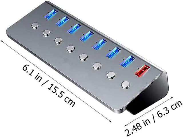 Alt view image 2 of 7 - Port USB Hub Splitter with Charging Port USB Divider Extender for Laptops and Computers with Independent Switch for Business Travel and Daily Use